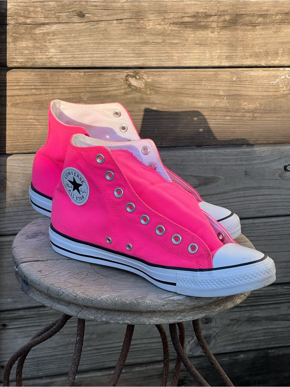 Converse High Top Sneakers in Hot Pink